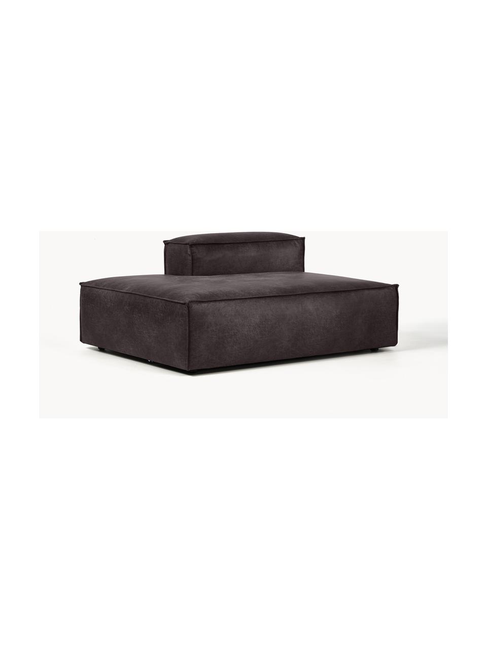 Chaise longue module Lennon van gerecycled leer, Bekleding: gerecycled leer (70% leer, Frame: massief hout, multiplex, Poten: kunststof, Leer taupe, B 150 x D 123 cm, rugleuning rechts