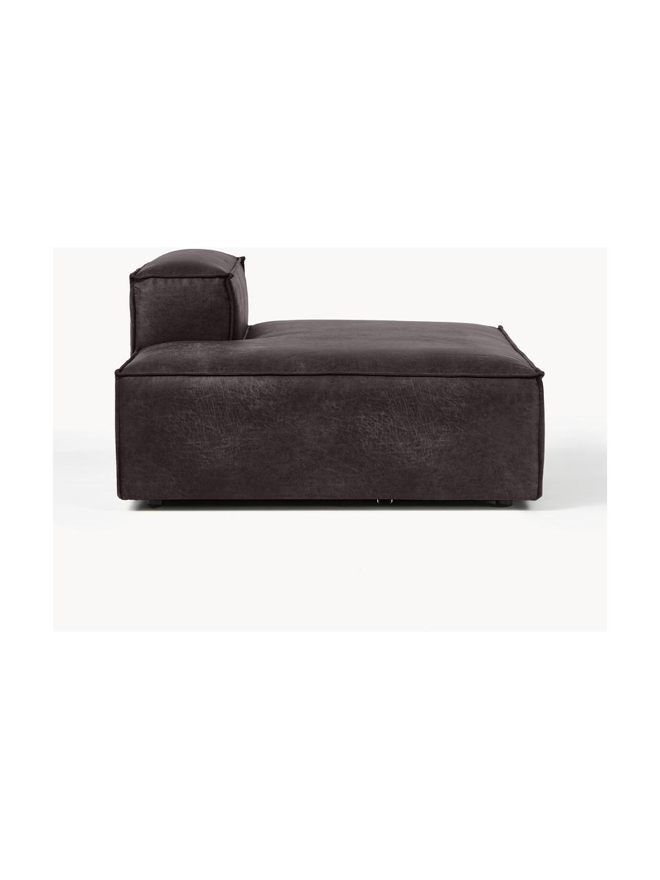 Modul pohovky z recyklované kůže Lennon, Taupe, Š 150 cm, H 119 cm, opěradlo na pravé straně