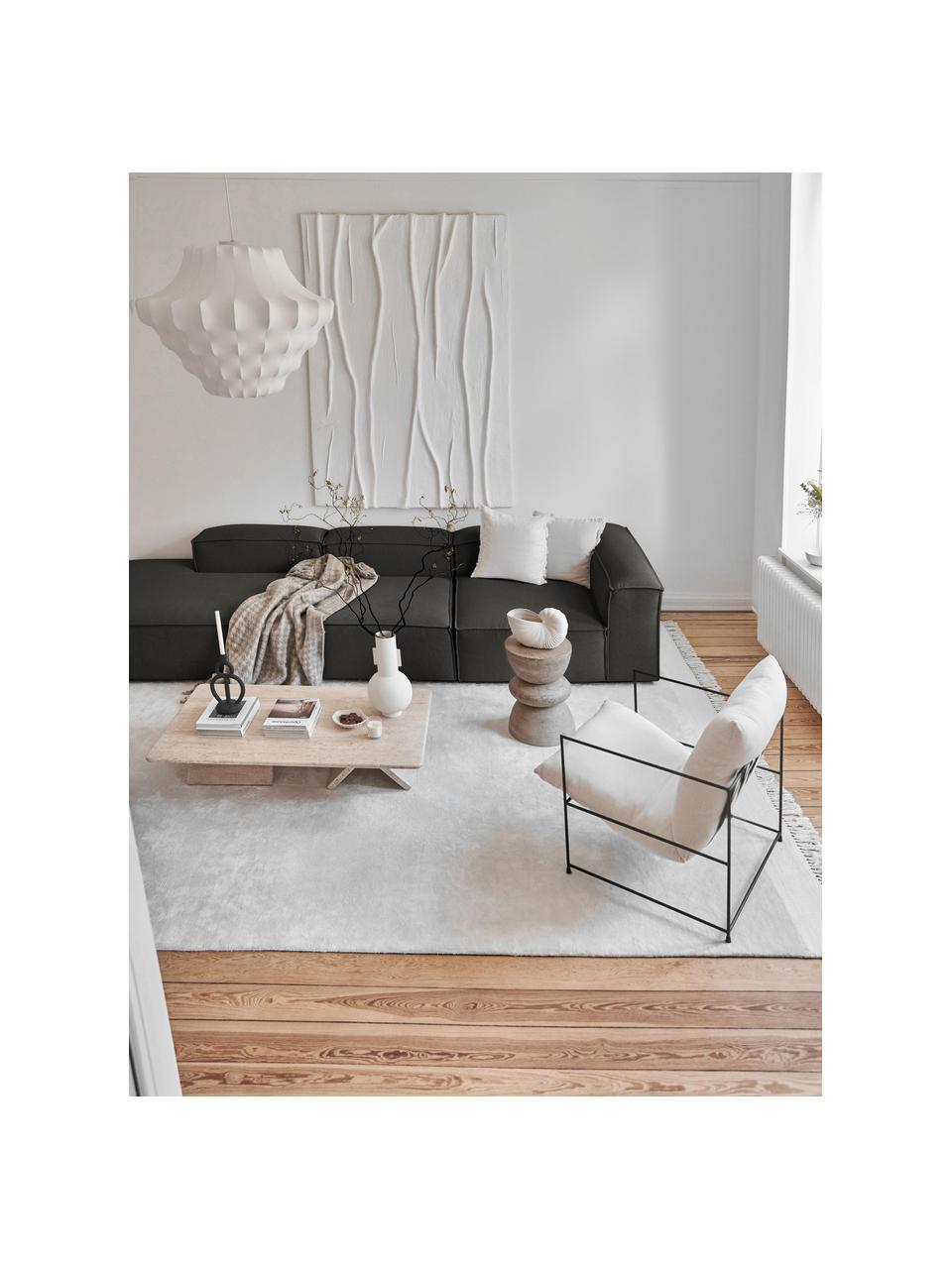 Modul pohovky z recyklované kůže Lennon, Taupe, Š 150 cm, H 119 cm, opěradlo na pravé straně