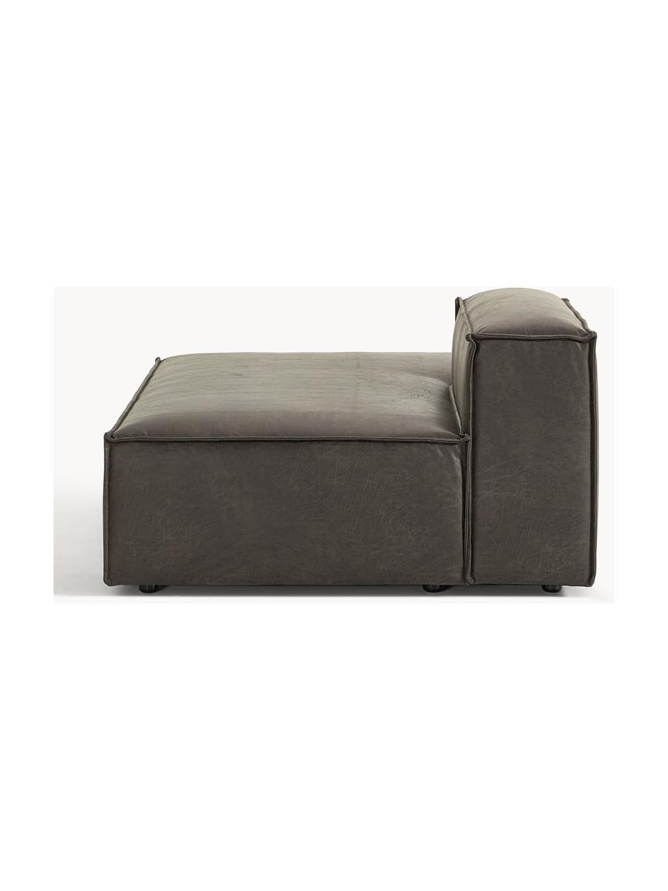 Diván modular de cuero reciclado Lennon, Tapizado: cuero reciclado (70% cuer, Estructura: madera maciza, madera con, Patas: plástico Este producto es, Cuero taupe, An 150 x F 123 cm, respaldo derecho