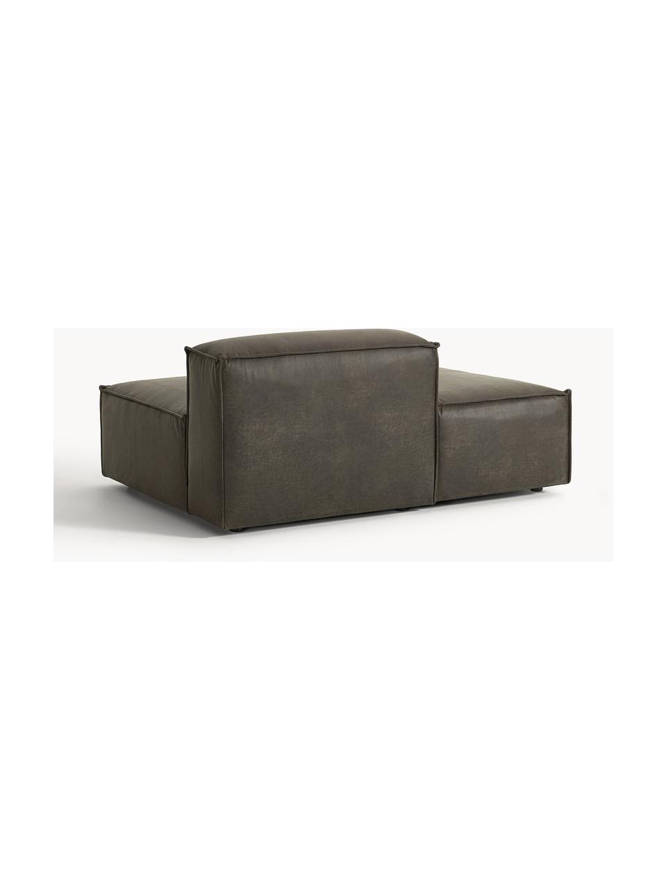 Diván modular de cuero reciclado Lennon, Tapizado: cuero reciclado (70% cuer, Estructura: madera maciza, madera con, Patas: plástico Este producto es, Cuero taupe, An 150 x F 123 cm, respaldo derecho