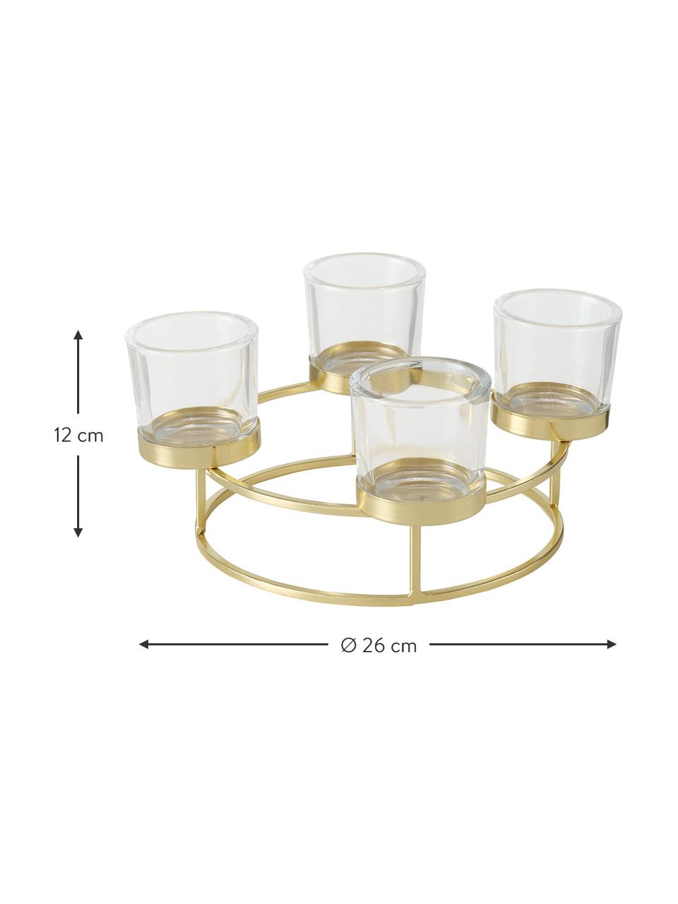 Svícen na čajovou svíčku Circlo, Zlatá, Ø 26 cm, V 12 cm