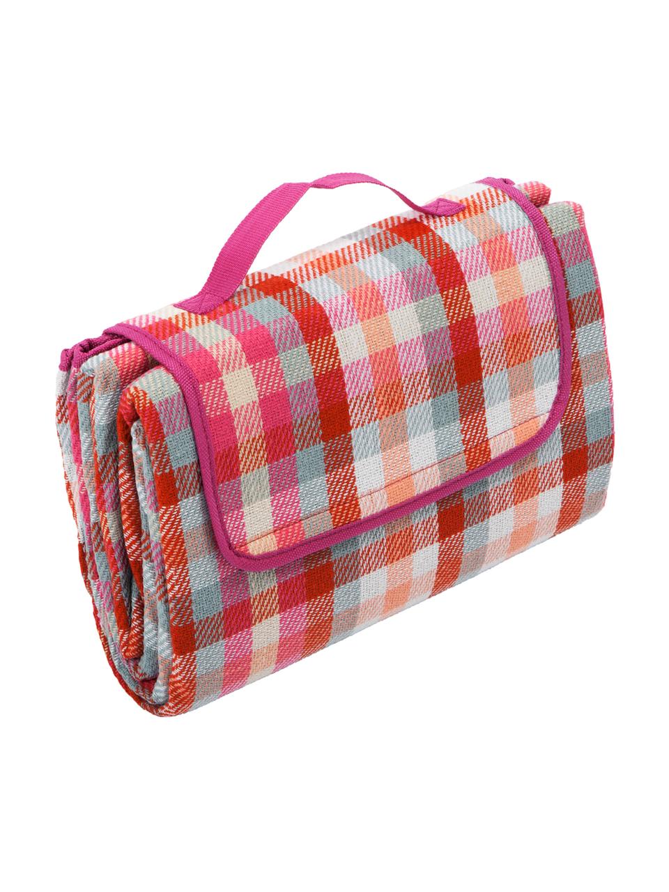 Koc piknikowy Clear, Czerwony, biały, różowy, miętowy, brzoskwiniowy, S 130 x D 170 cm
