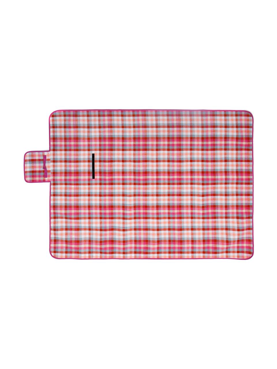 Manta de picnic Clear, Parte superior: fibra sintética, Parte trasera: plástico, Rojo, blanco, rosa, menta, melocotón, An 130 x L 170 cm