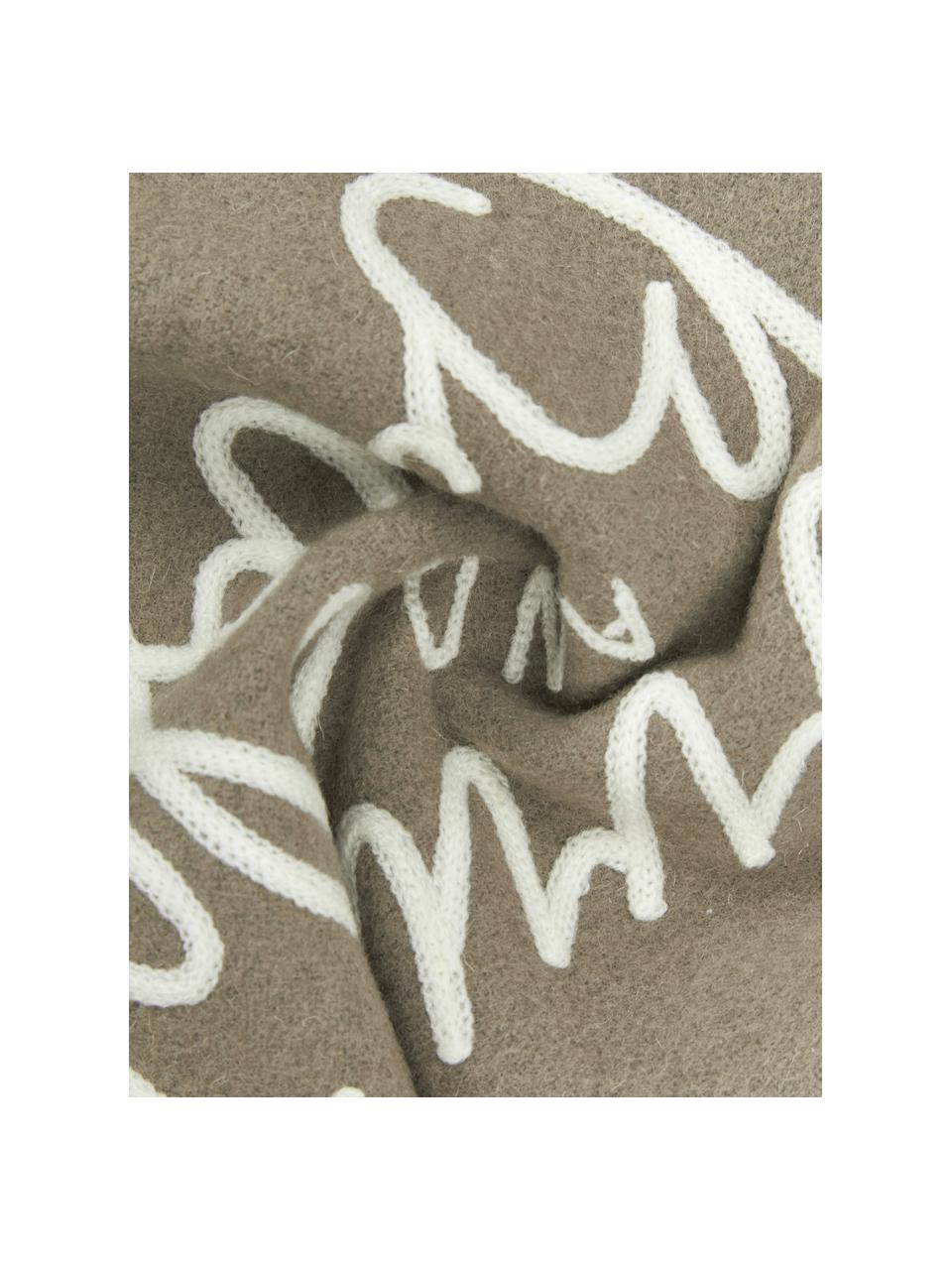 Vyšívaný povlak na polštář Merry and Bright, Béžová, Š 45 cm, D 45 cm