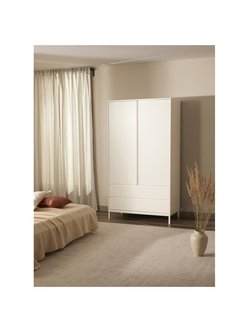 Armoire classique blanche Ikaro, 2 portes, Blanc, larg. 110 x haut. 200 cm