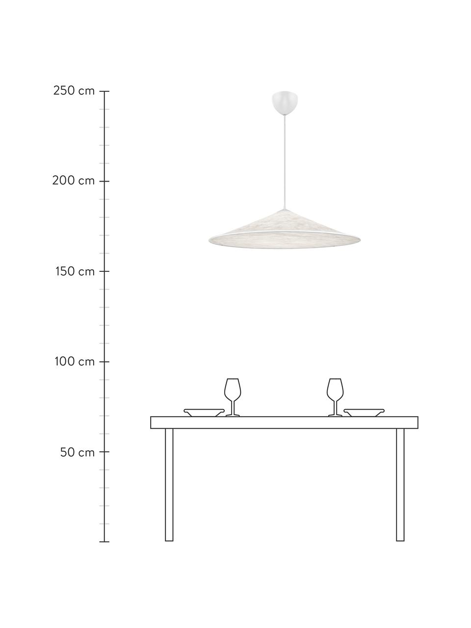 Lámpara de techo grande Hill, Pantalla: tela, Anclaje: metal recubierto, Cable: plástico, Crema, Ø 85 x Al 22 cm
