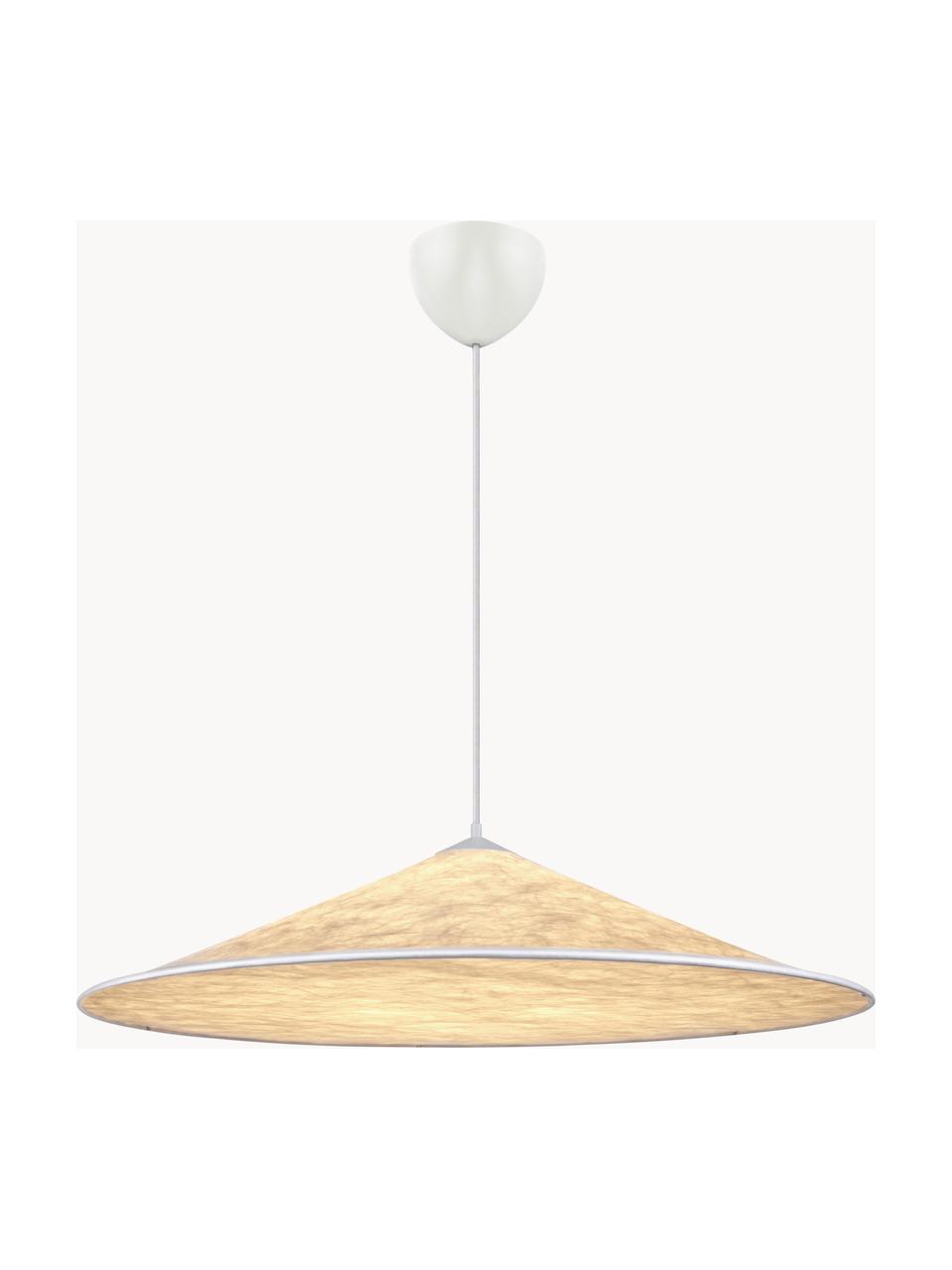 Grote hanglamp Hill, Lampenkap: stof, Gebroken wit, lichtgrijs, Ø 85 x H 22 cm