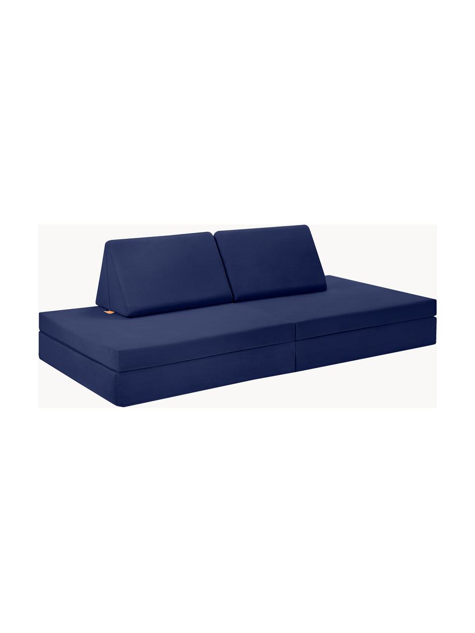 Modulares Kinder-Spielsofa  Mila aus Samt, handgefertigt, Bezug: Samt (100 % Polyester), Samt Dunkelblau, B 168 x T 84 cm