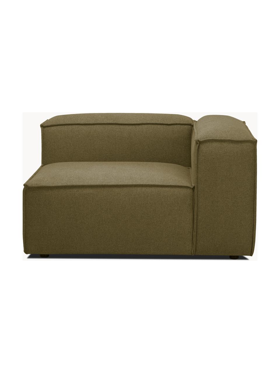 Eckmodul Lennon, Bezug: 100 % Polyester Der strap, Gestell: Massives Kiefernholz FSC-, Füße: Kunststoff, Webstoff Olivgrün, B 119 x T 119 cm, Eckteil rechts