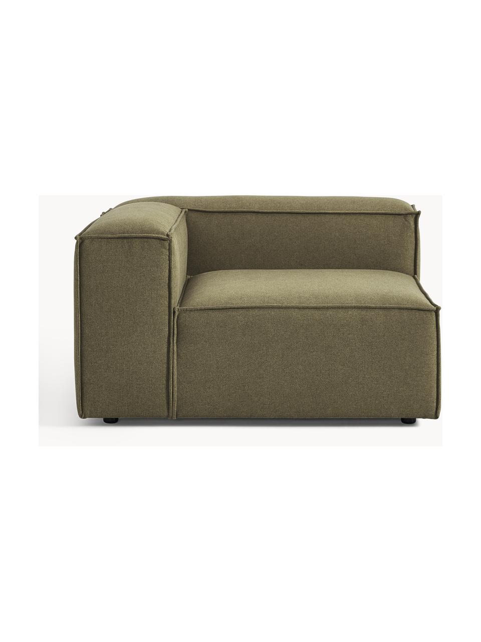 Módulo de esquina sofá Lennon, Tapizado: 100% poliéster Alta resis, Estructura: madera contrachapada de p, Patas: plástico Este producto es, Tejido verde oliva, An 119 x F 119 cm, chaise longue izquierda