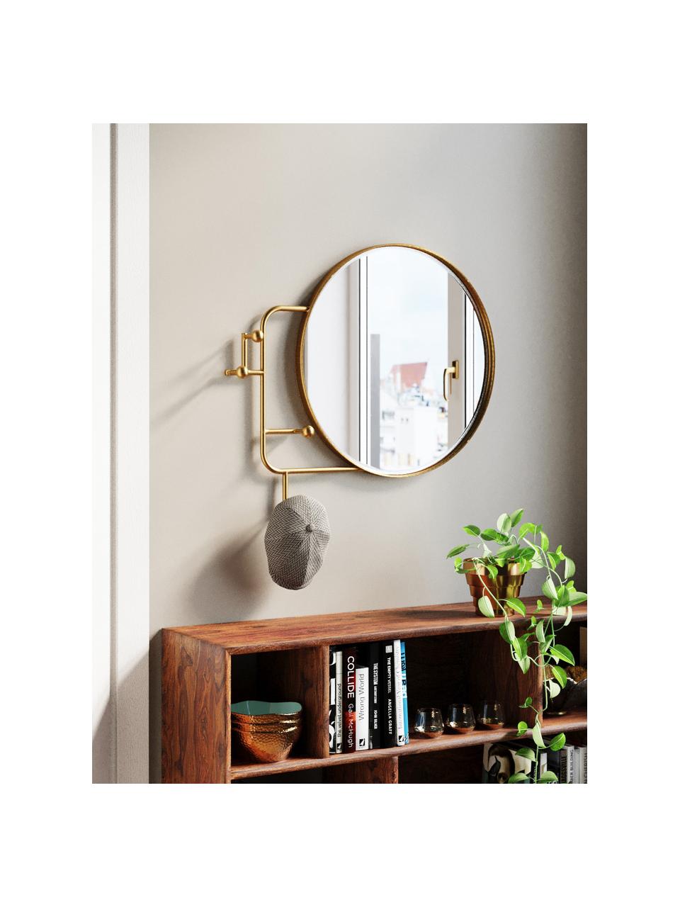 Wandgarderobe Tristan mit Spiegel, Spiegelfläche: Spiegelglas, Goldfarben, B 90 x H 70 cm