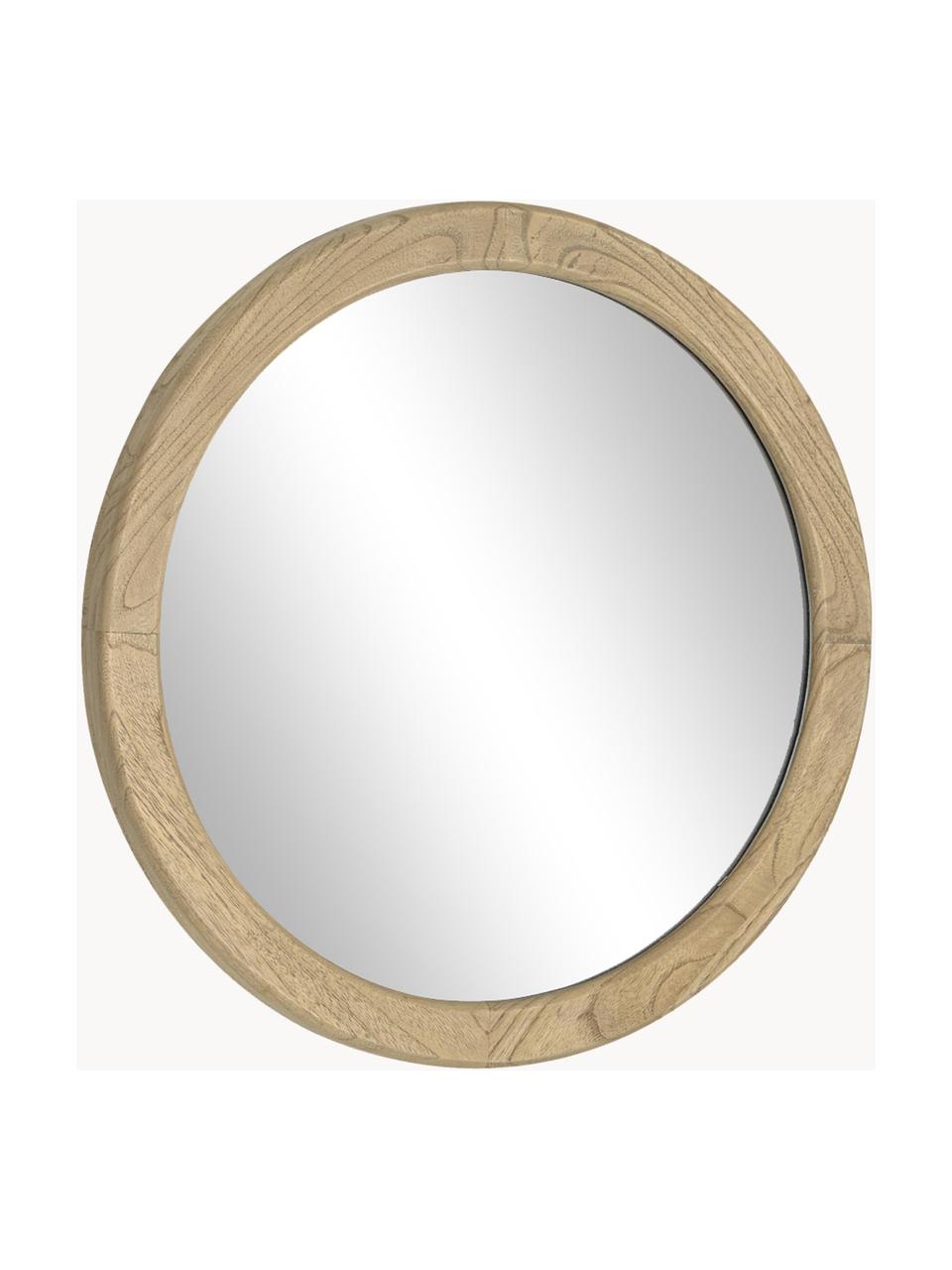 Kulaté nástěnné zrcadlo Alum, Dřevo mindi, Ø 50 cm, H 4 cm