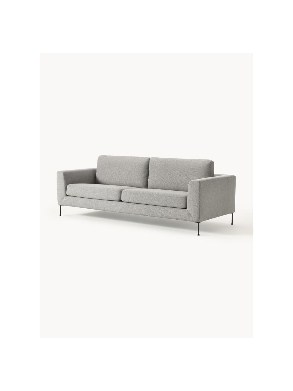 Sofa Cucita (3-Sitzer), Bezug: Webstoff (100% Polyester), Gestell: Massives Kiefernholz, FSC, Beine: Metall, lackiert Dieses P, Webstoff Grau, B 228 x T 94 cm