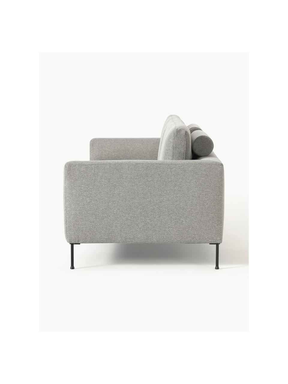 Sofa Cucita (3-Sitzer), Bezug: Webstoff (100% Polyester), Gestell: Massives Kiefernholz, FSC, Beine: Metall, lackiert Dieses P, Webstoff Grau, B 228 x T 94 cm