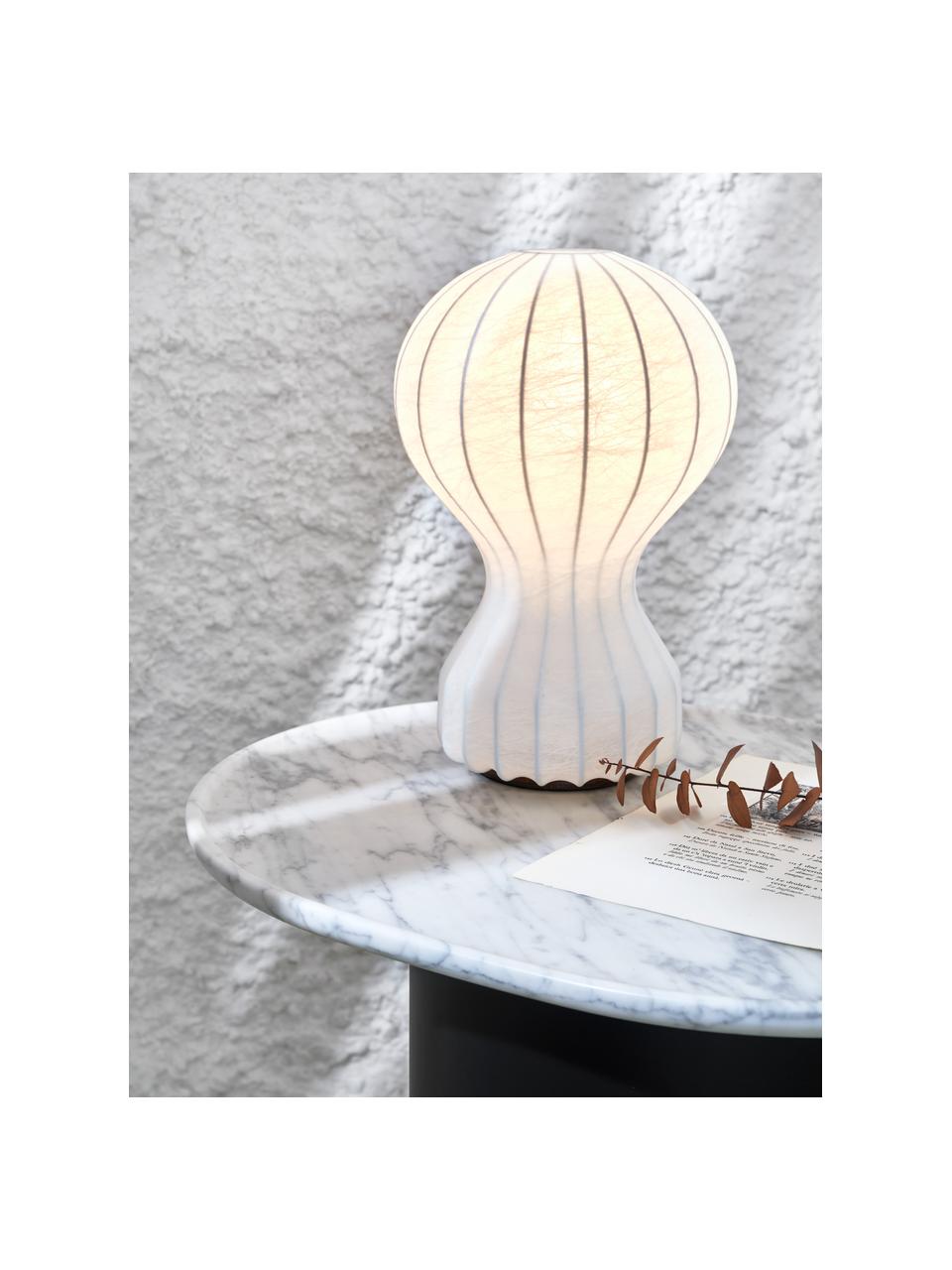 Grote dimbare tafellamp Gatto, Lampenkap: zijde, Wit, Ø 30 x H 60 cm
