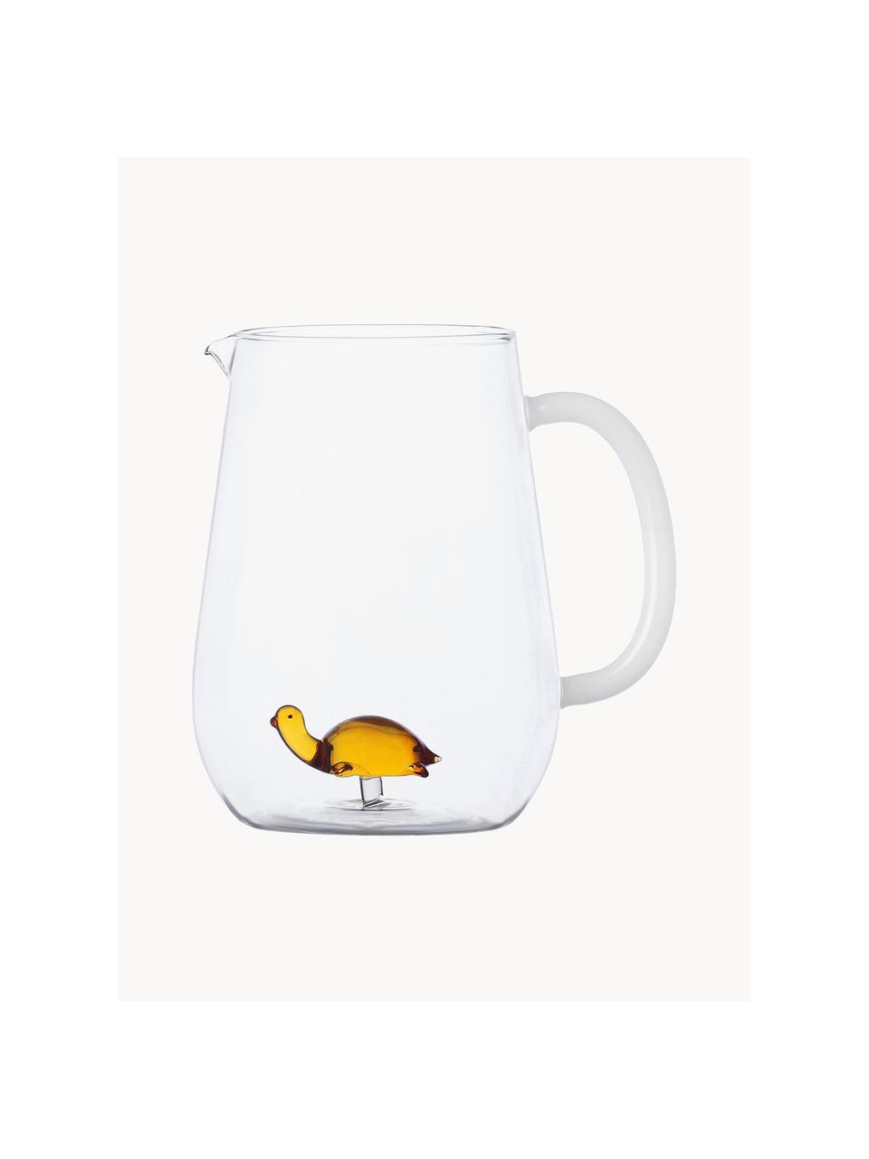 Caraffa fatta a mano Animal Farm, 1,7 L, Vetro borosilicato, Trasparente, giallo sole, 1,7 L