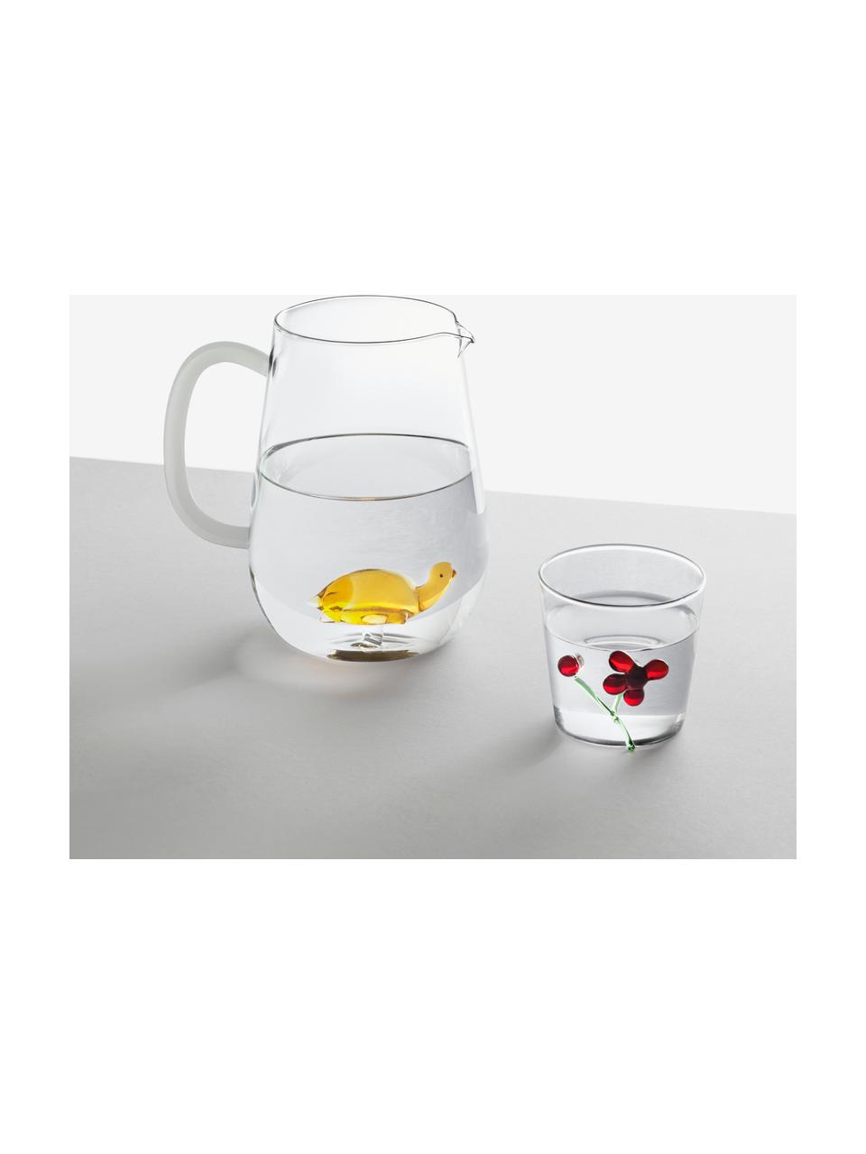 Pichet d'eau artisanal Animal Farm, 1,7 L, Verre borosilicate, Transparent, jaune soleil, 1,7 L