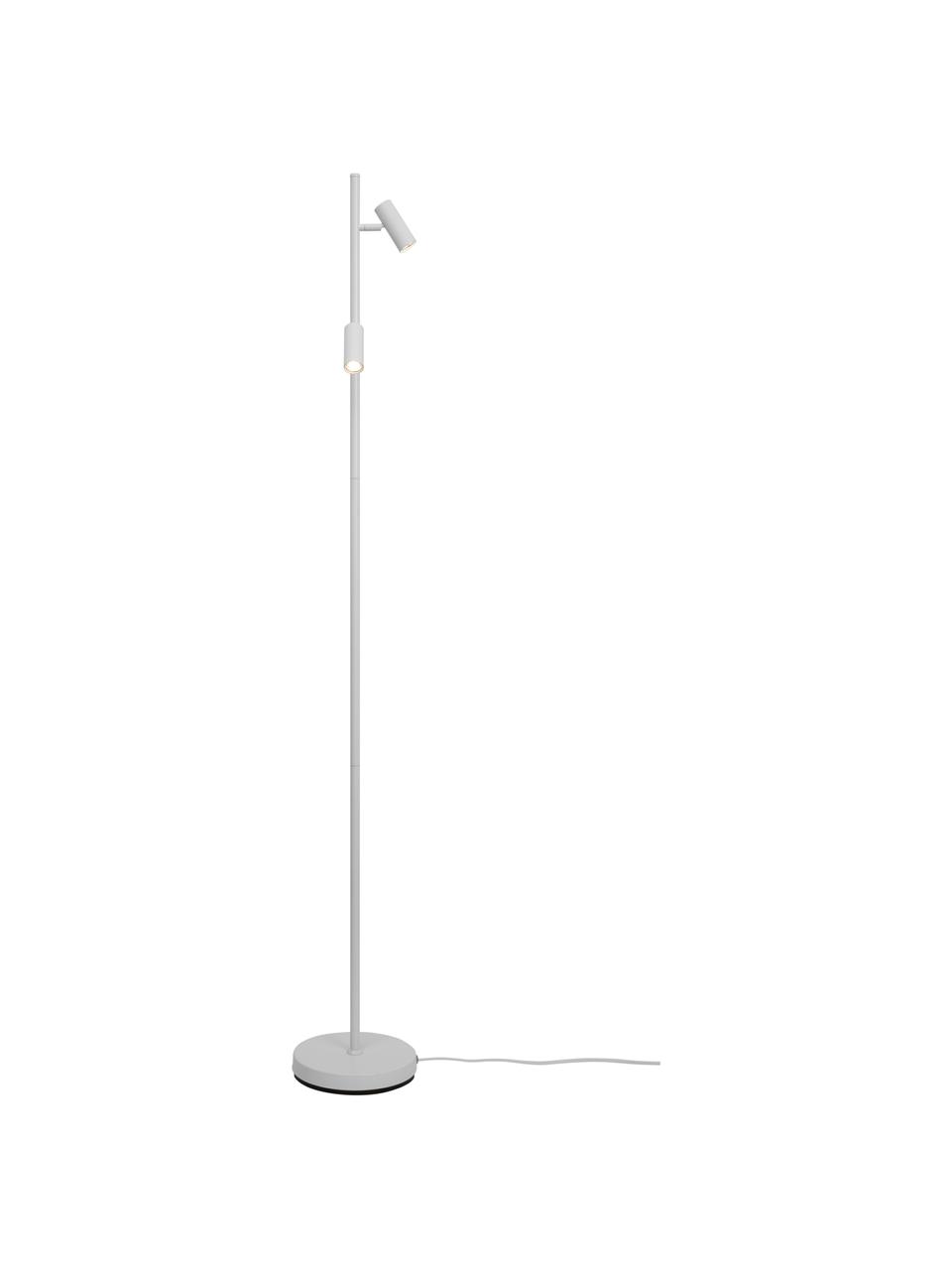 LED vloerlamp Omari, Lampenkap: gecoat metaal, Lampvoet: gecoat metaal, Wit, B 20 x H 141 cm