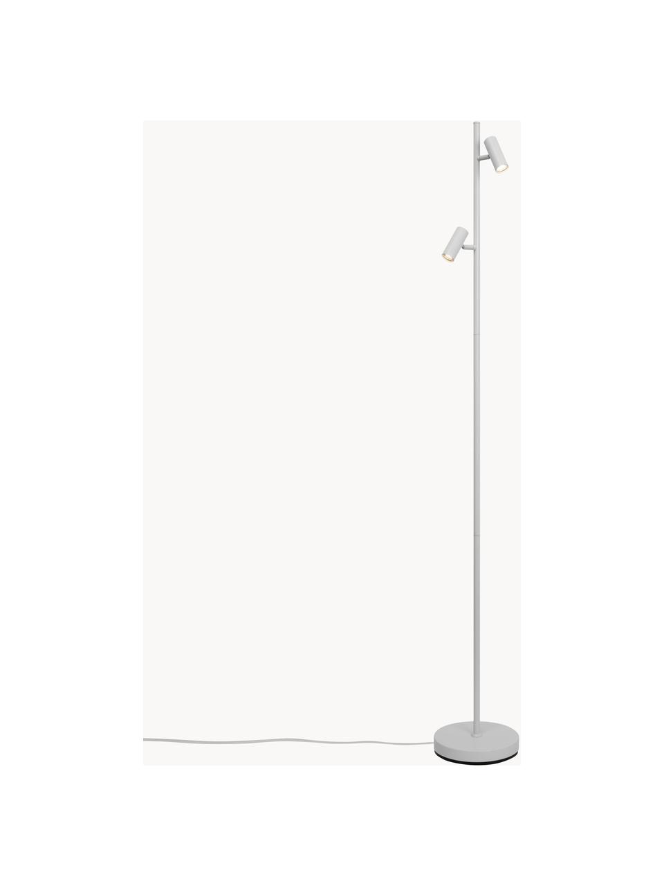 Dimbare LED leeslamp Omari, Lampenkap: gecoat metaal, Lampvoet: gecoat metaal, Wit, H 141 cm