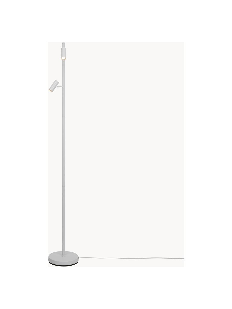 Lampada da terra a LED luce regolabile Omari, Paralume: metallo rivestito, Bianco, Alt. 141 cm