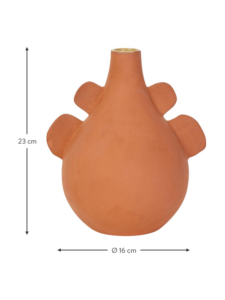 Vase Solae aus Terrakotta, Terrakotta, Terrakotta, matt, Ø 16 x  H 23 cm