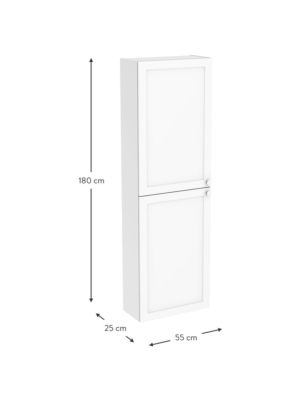 Hoge badkamerkast Rafaella met matte afwerking, Handvatten: aluminium, gecoat, Wit, B 40 x H 180 cm