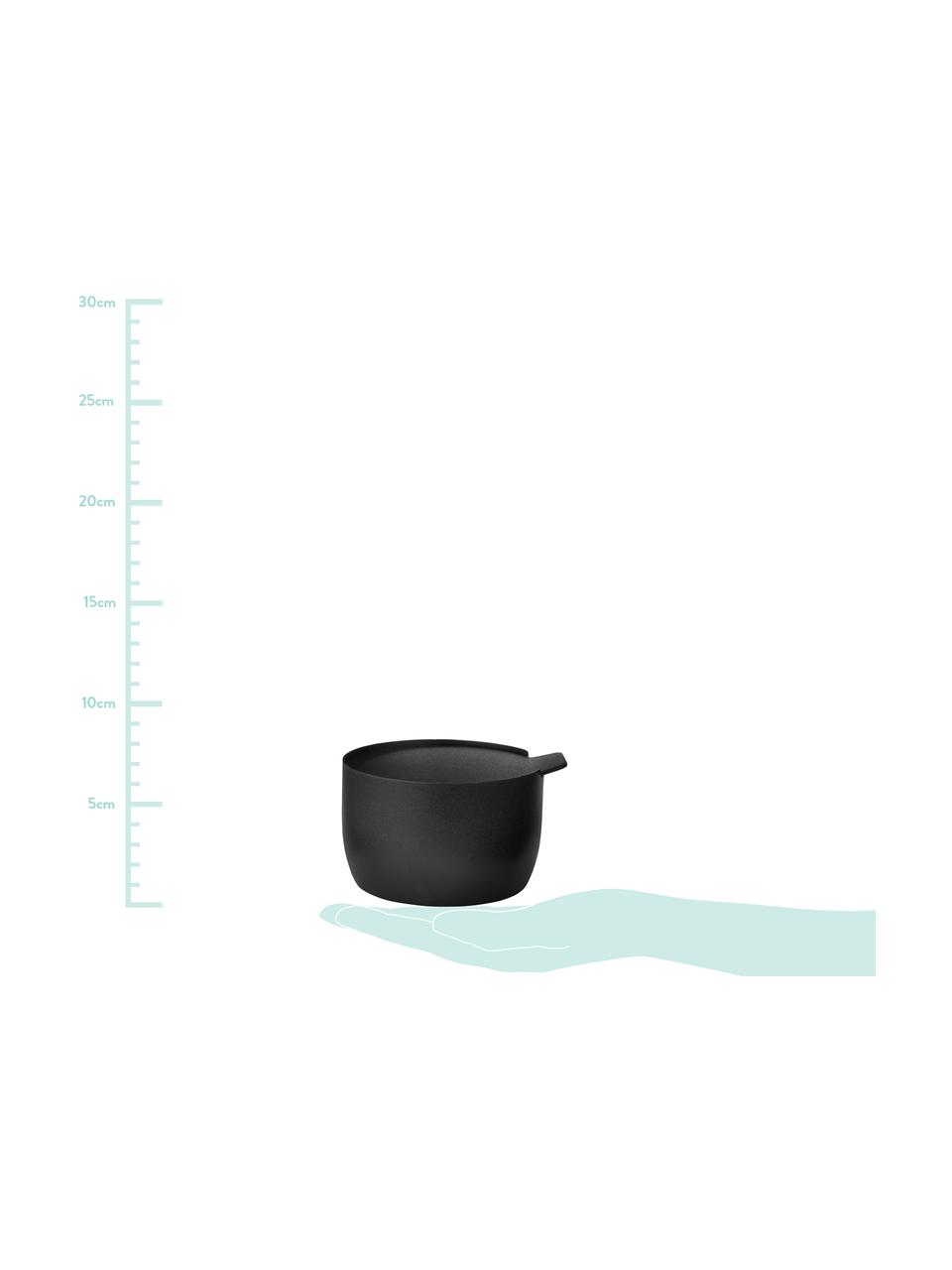 Zuckerdose Collar in Schwarz matt, Edelstahl mit Teflonbeschichtung, Schwarz, Ø 8 x H 6 cm