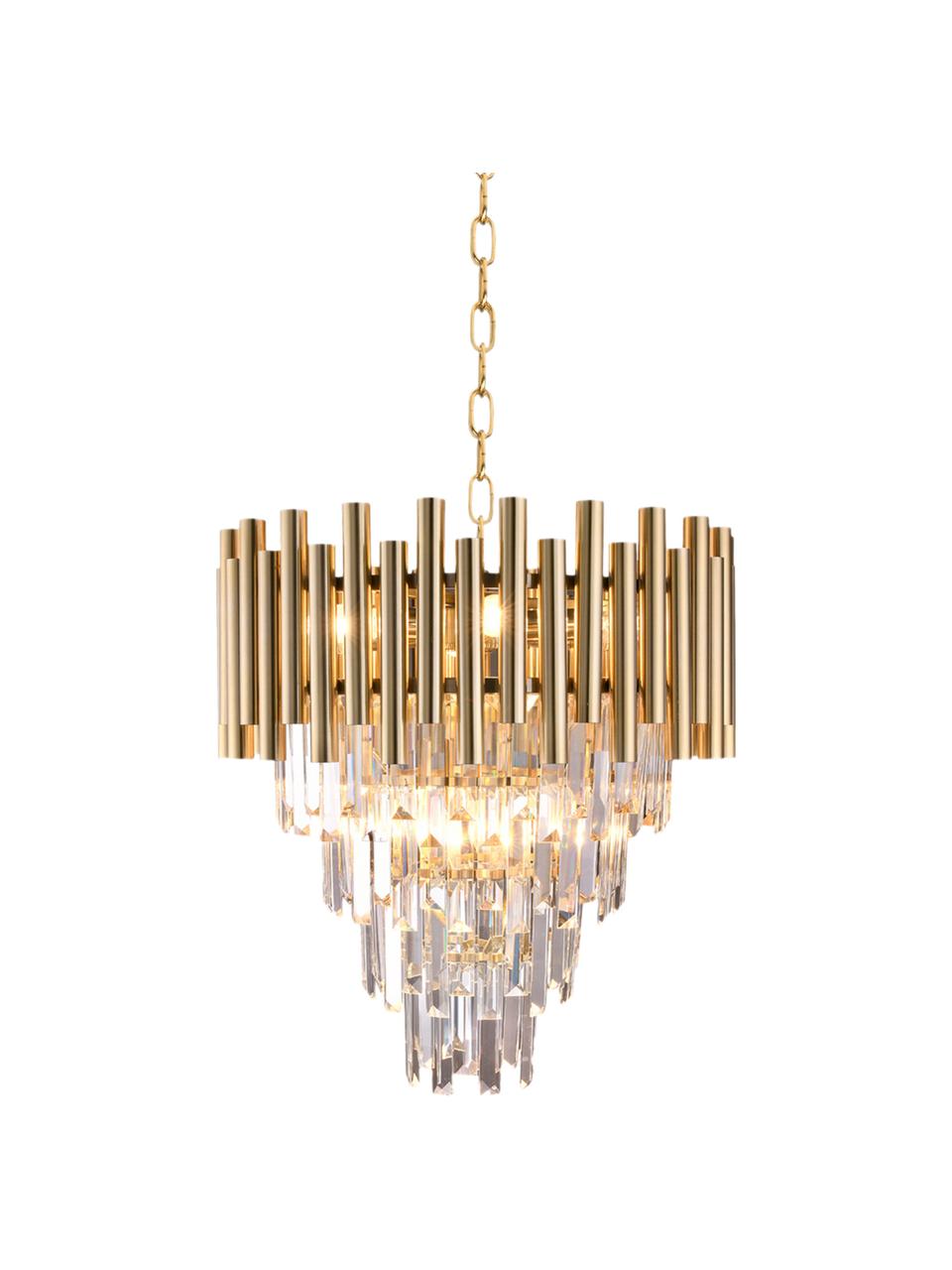 Dizajnový luster Madison, Odtiene zlatej, priehľadná, Ø 45 x V 50 cm