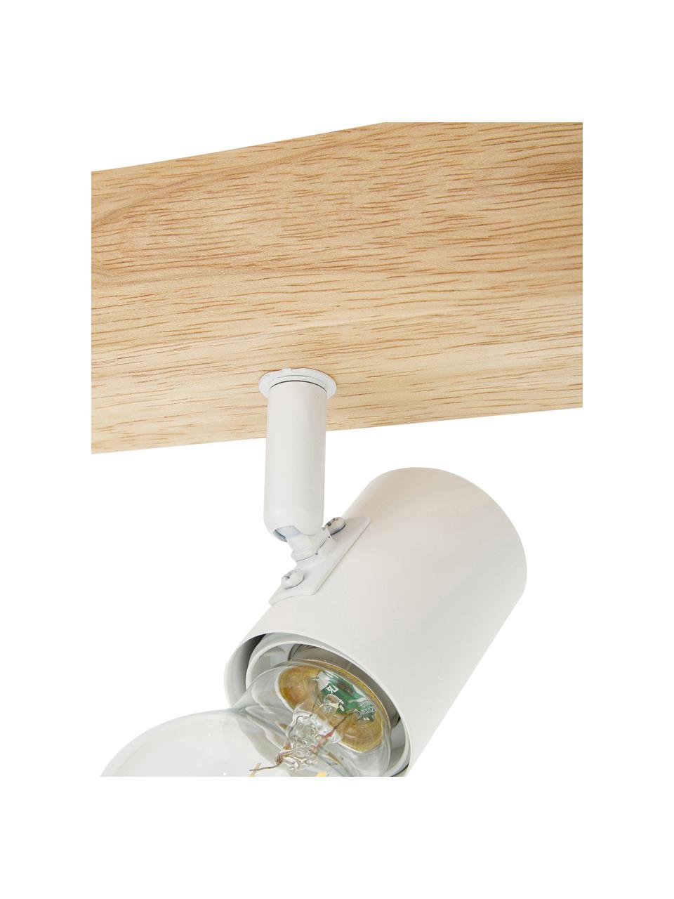 Faretti da soffitto in legno Townshend, Baldacchino: legno, Bianco, legno chiaro, Larg. 63 x Alt. 13 cm