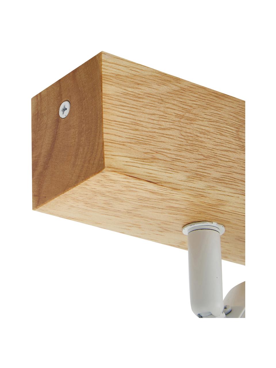 Spot plafond en bois Townshend, Blanc, bois clair, larg. 63 x haut. 13 cm