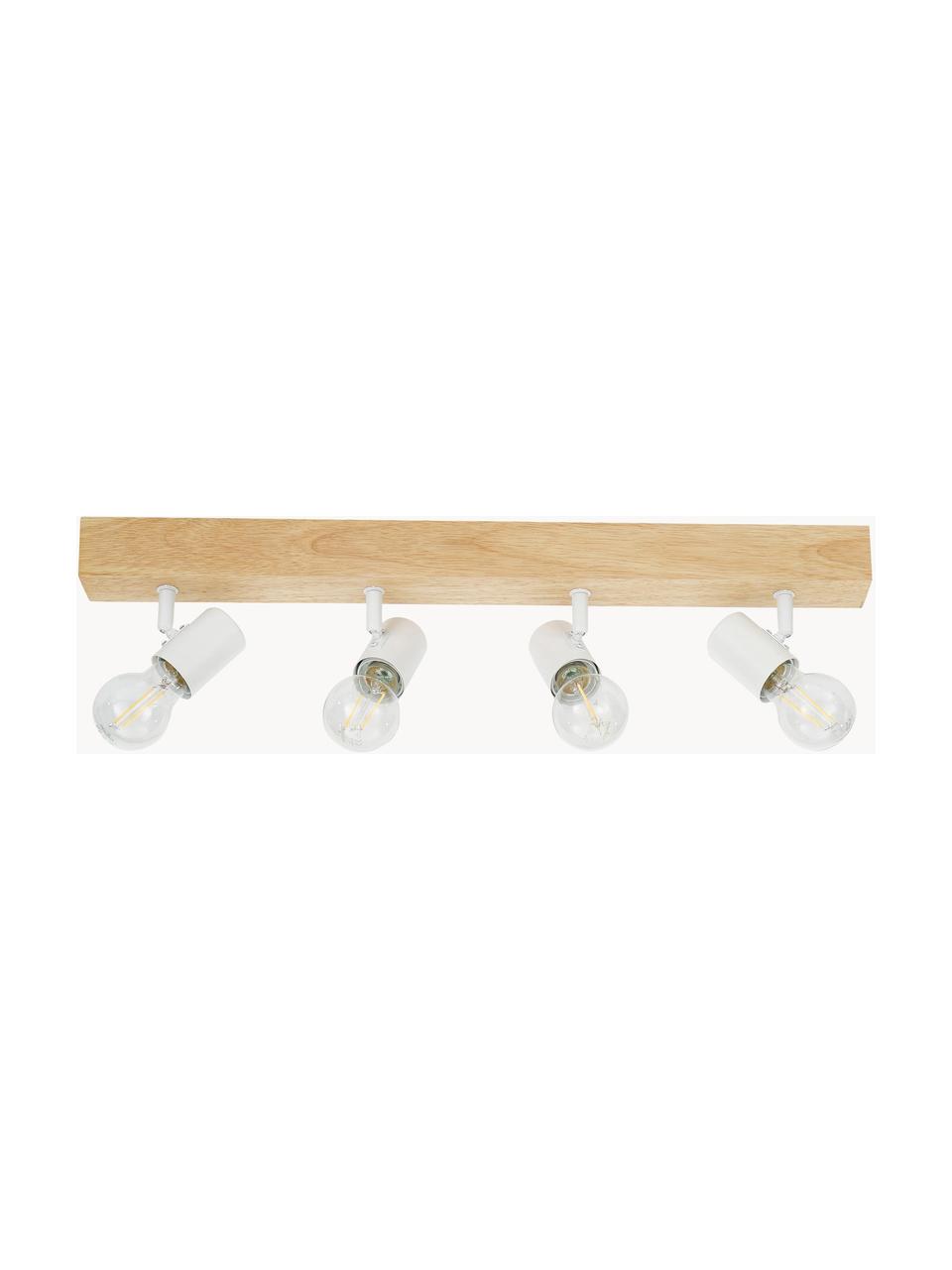 Faretti da soffitto in legno Townshend, Baldacchino: legno, Bianco, legno chiaro, Larg. 63 x Alt. 13 cm