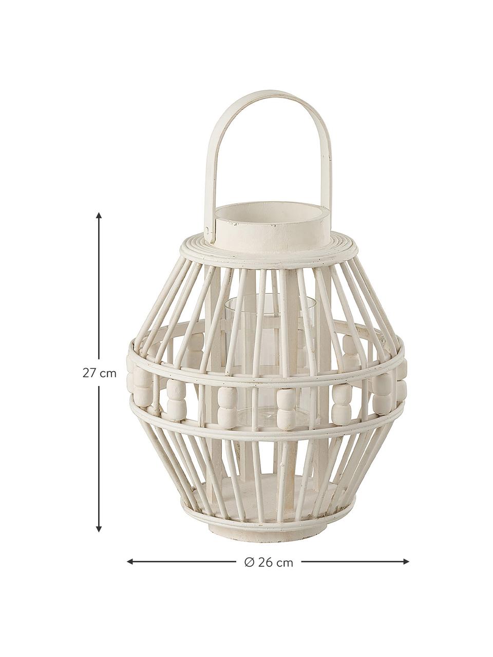 Lampáš z bambusu Pearl, Biela, Ø 26 x V 27 cm