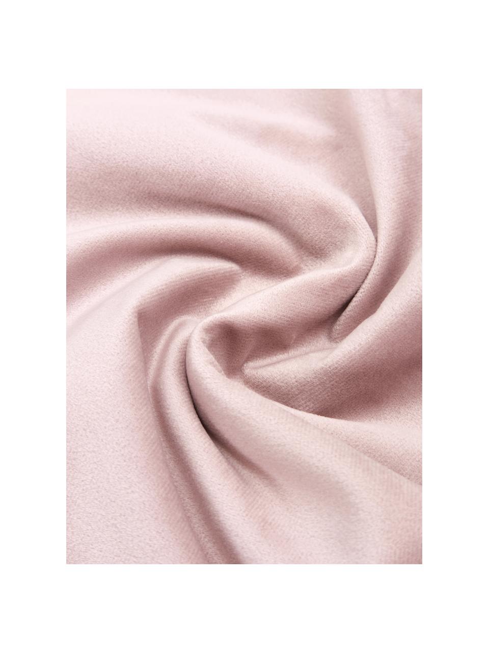 Housse de coussin rectangulaire en velours rose Lucie, 100 % velours de polyester, Rose, larg. 30 x long. 50 cm