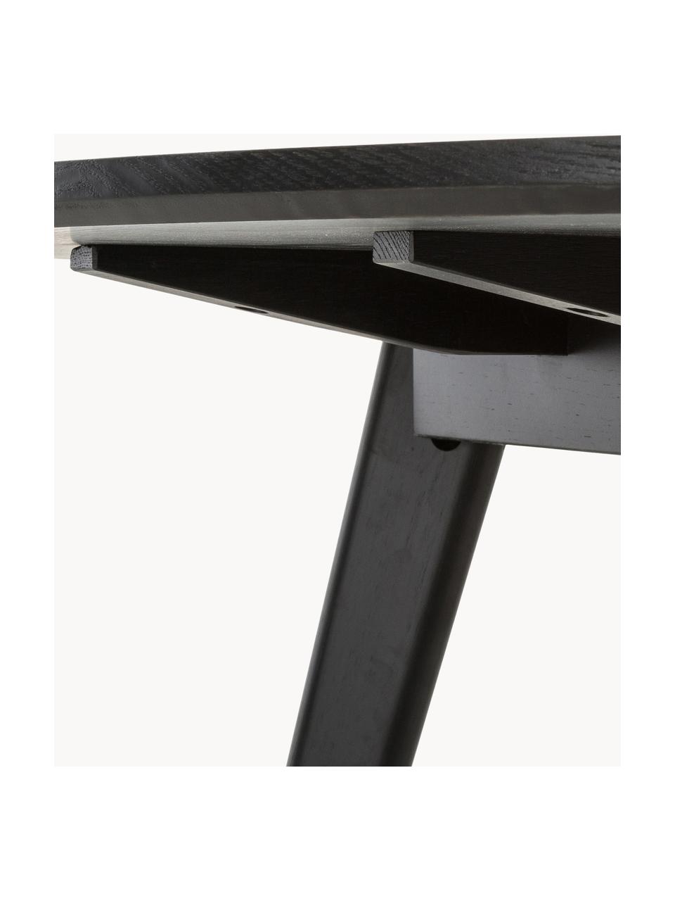 Mesa de comedor redonda de madera de caucho Yumi, Ø 115 cm, Tablero: tablero de fibras de dens, Patas: madera de caucho lacada, Madera de caucho pintada negro, Ø 115 cm