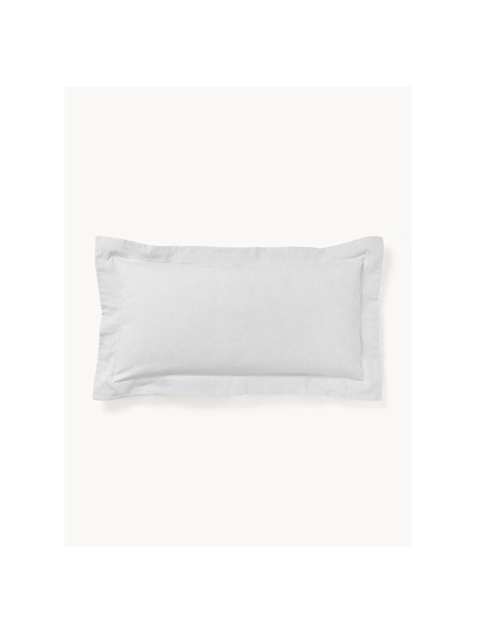 Flanell-Kissenbezug Laia mit Stehsaum, Webart: Flanell Flanell ist ein k, Hellgrau, B 40 x L 80 cm