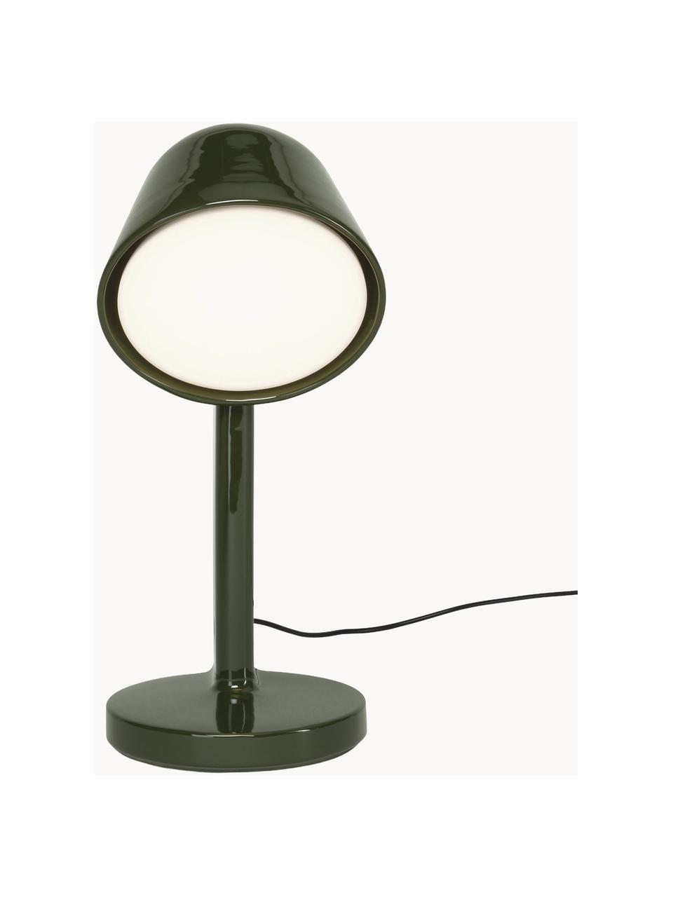 Grande lampe à poser artisanale Ceramique Down, Céramique, Vert foncé, Ø 24 x haut. 49 cm