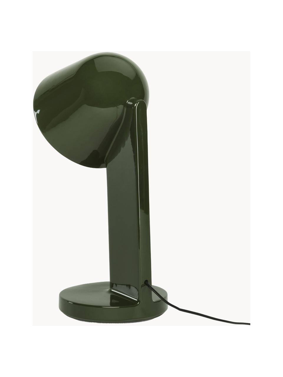 Grande lampe à poser artisanale Ceramique Down, Céramique, Vert foncé, Ø 24 x haut. 49 cm