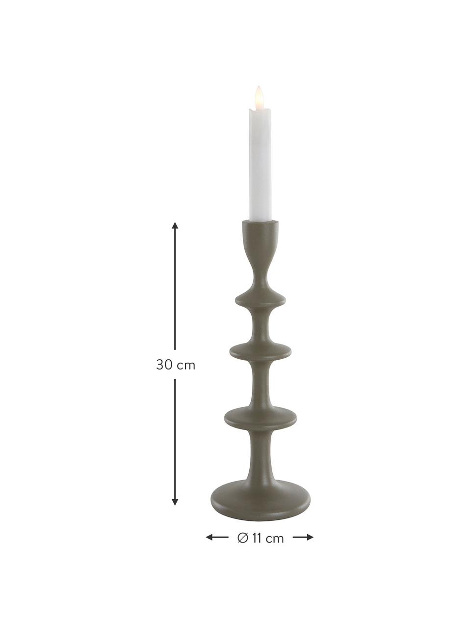 Candelabro Jacky, Alluminio rivestito, Grigio, Ø 11 x Alt. 30 cm