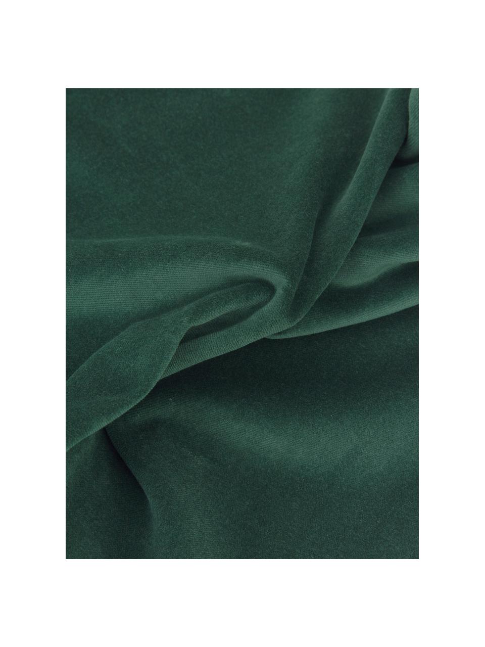 Effen fluwelen kussenhoes Dana in smaragdgroen, 100% katoenfluweel, Smaragdgroen, B 30 x L 50 cm