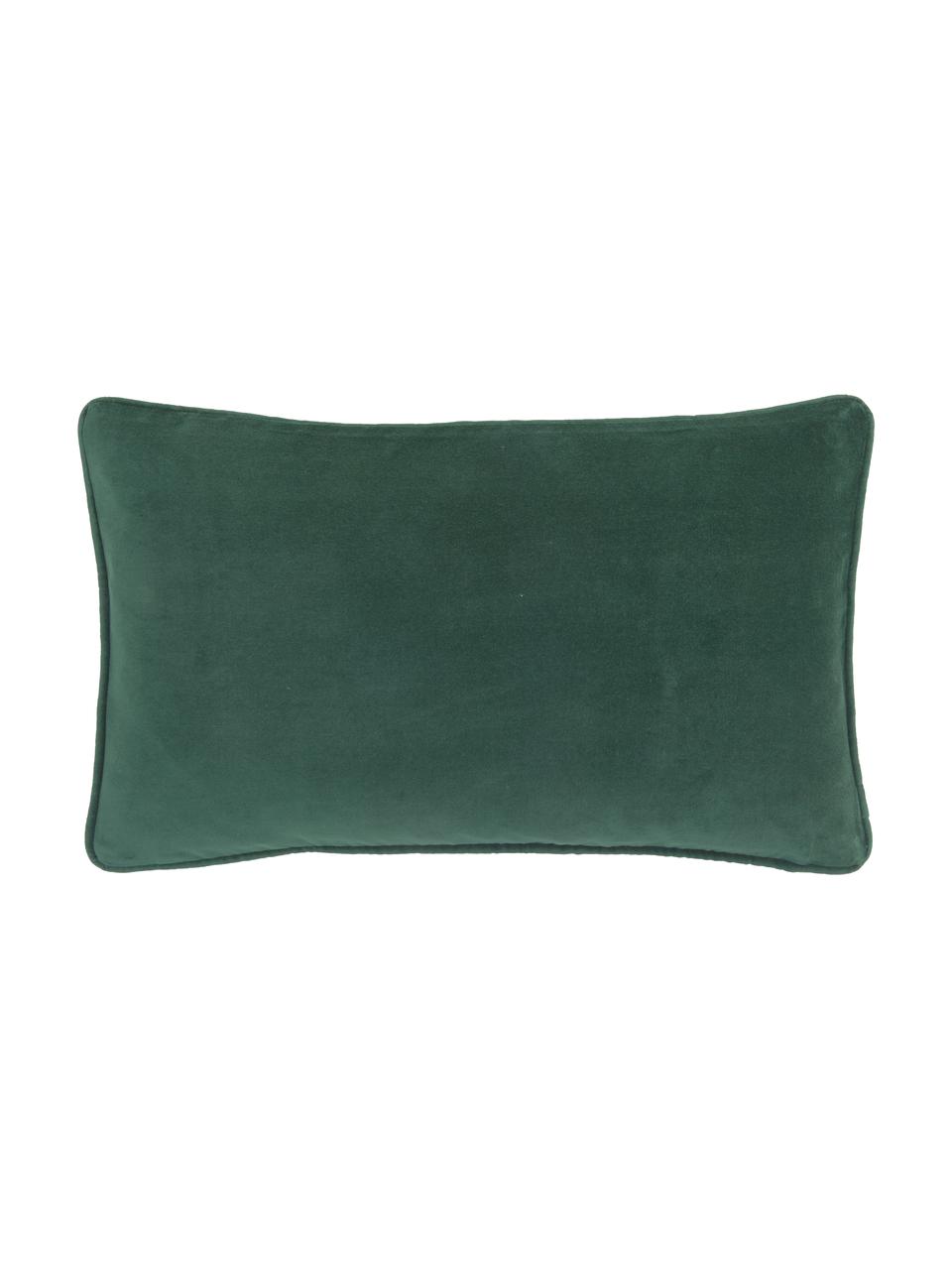 Jednobarevný sametový povlak na polštář Dana, 100% bavlněný samet, Smaragdově zelená, Š 30 cm, D 50 cm