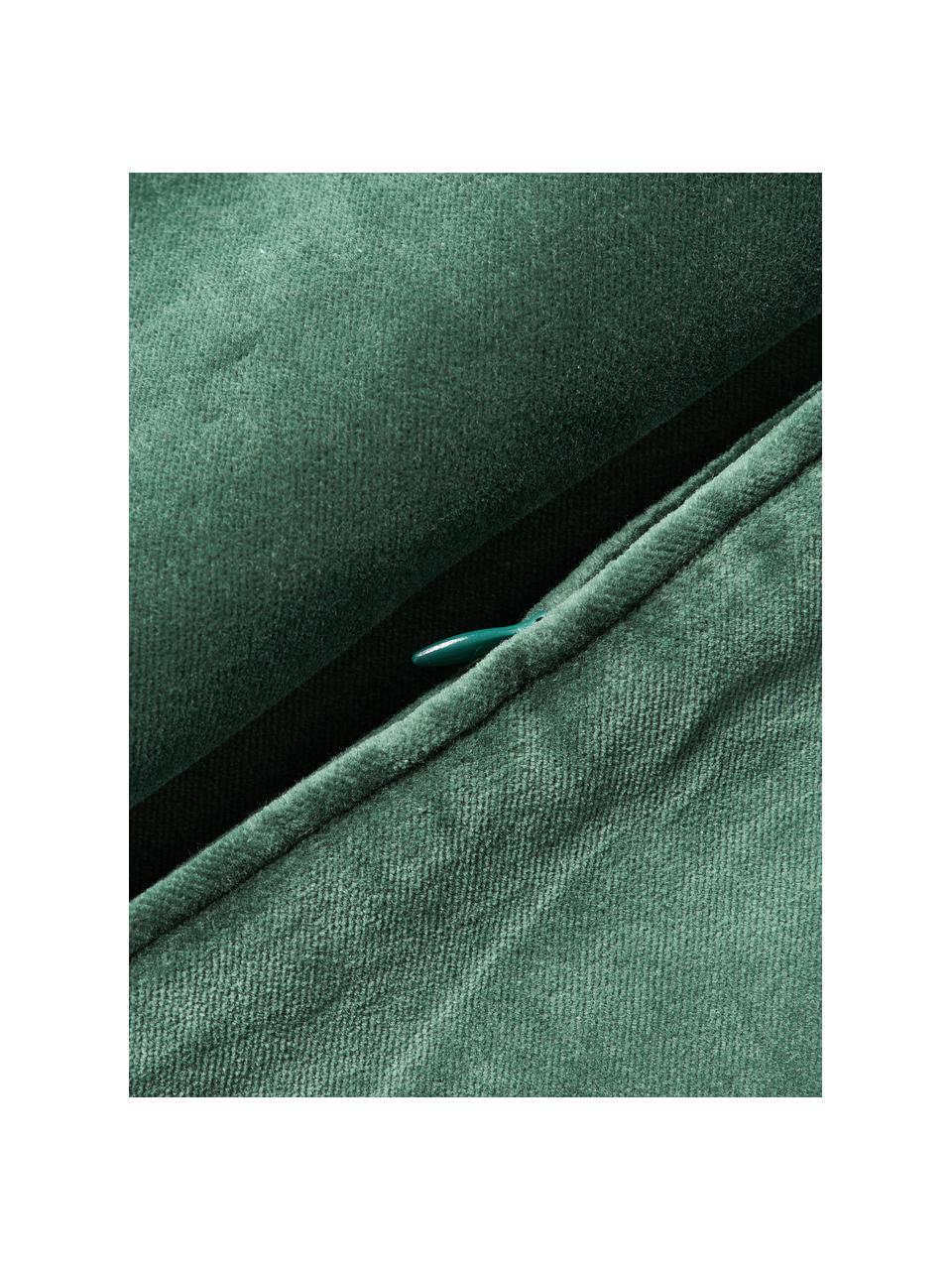 Copricuscino in velluto Dana, 100% velluto di cotone, Verde scuro, Larg. 30 x Lung. 50 cm