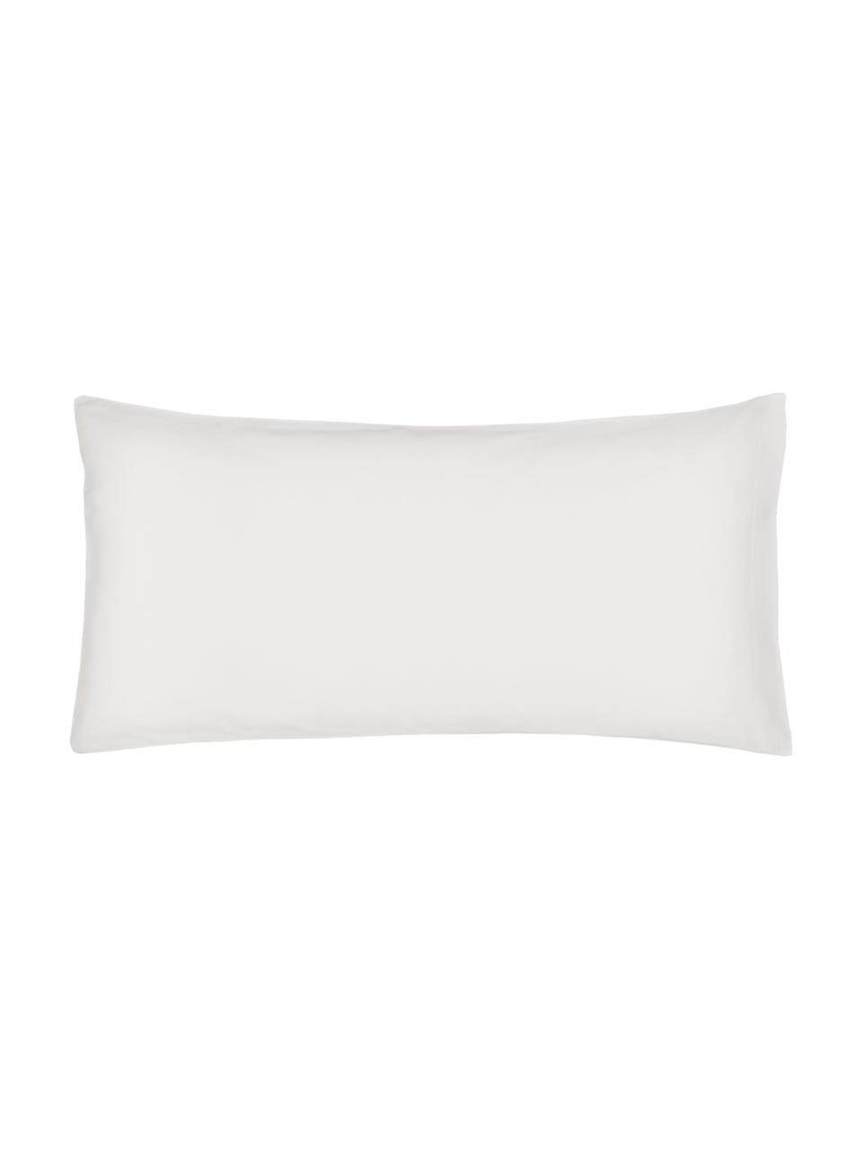 Dwustronna poszewka na poduszkę z satyny bawełnianej Julia, 2 szt., Biały, taupe, S 40 x D 80 cm