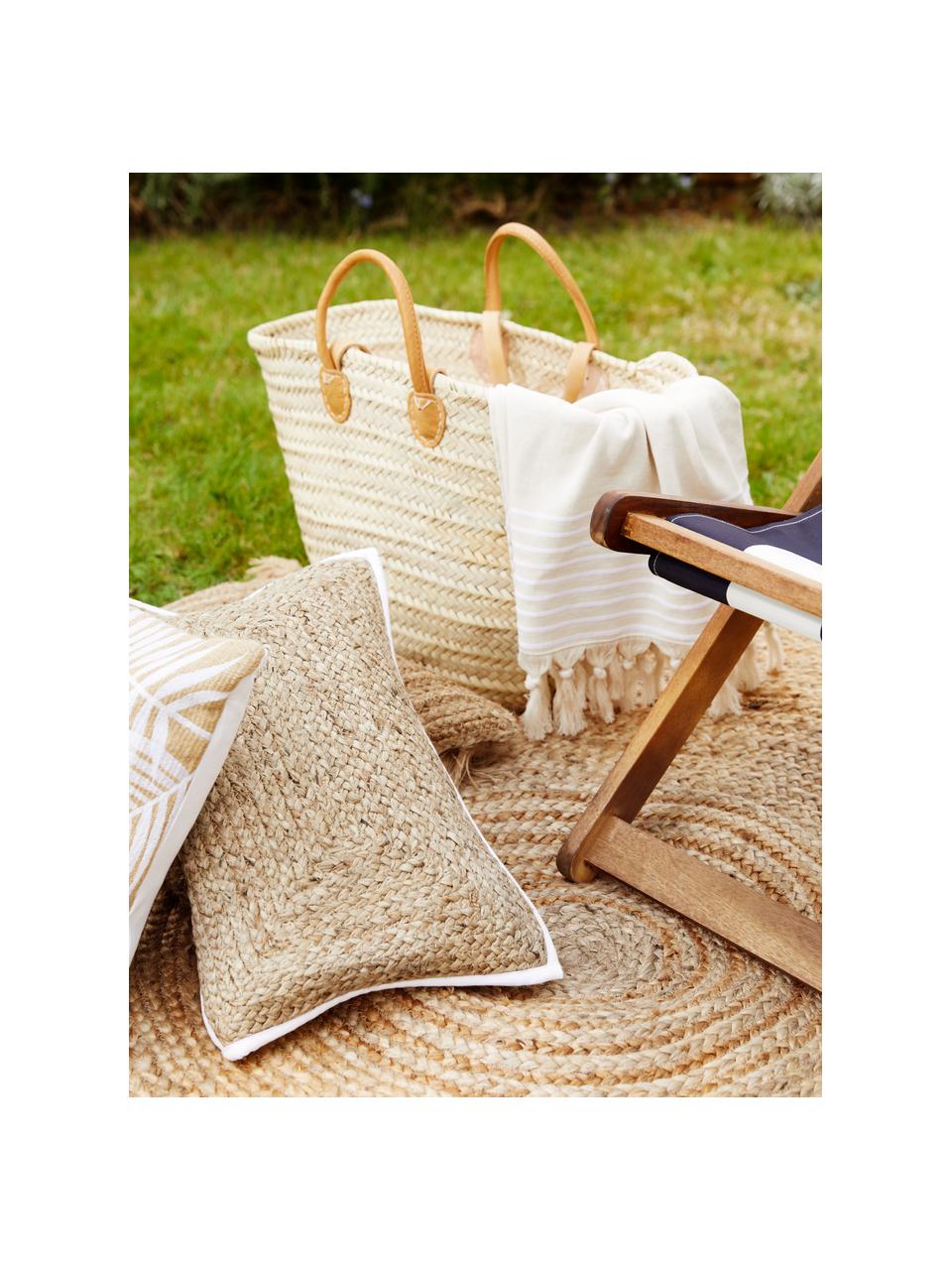 Jute-Kissenhülle Justina, Vorderseite: 100% Jute, Beige,Weiss, B 30 x L 50 cm