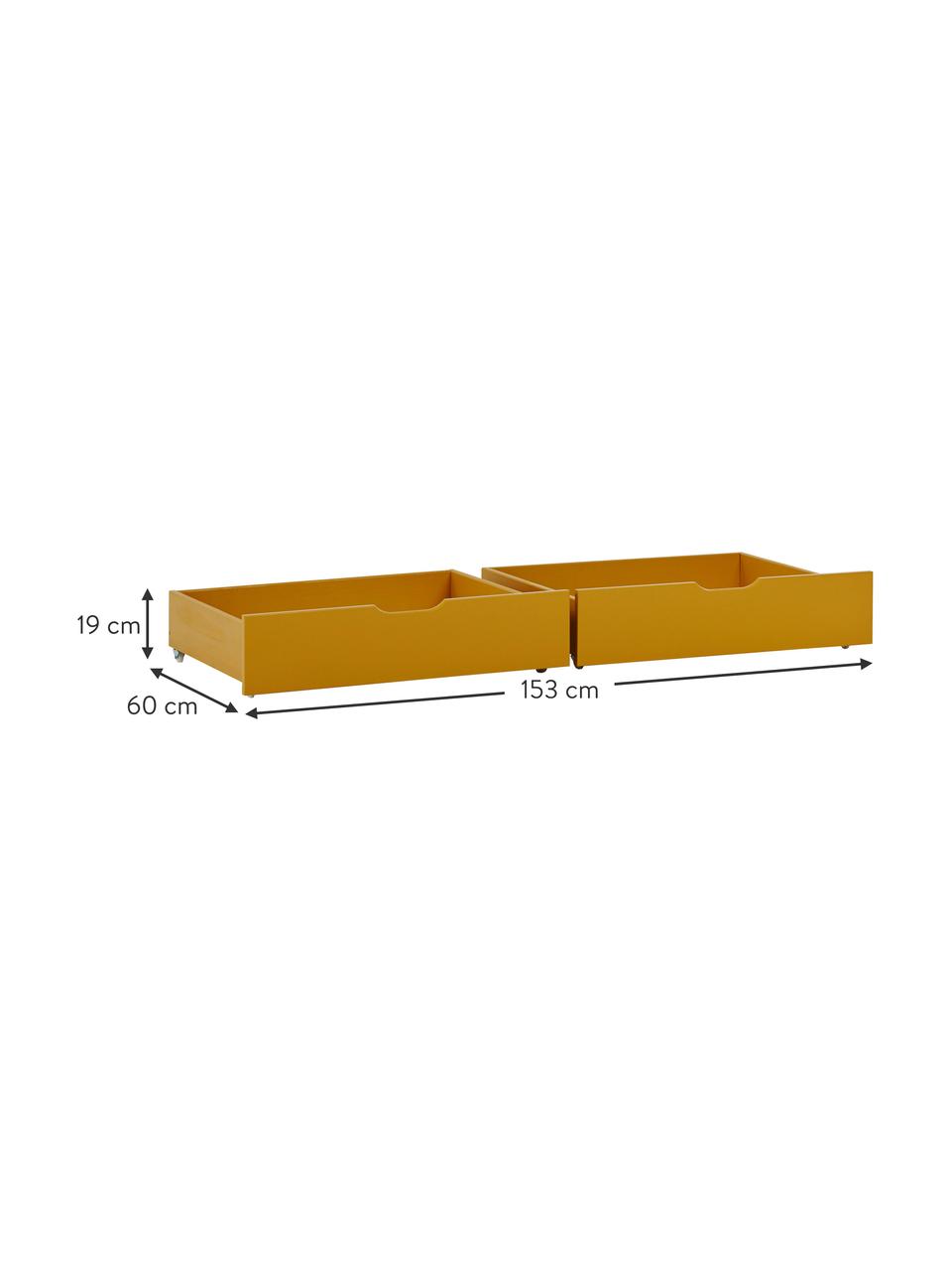 Schubladen Eco Comfort, 2 Stück, Mitteldichte Holzfaserplatte (MDF), FSC-zertifiziert, Gelb, B 76 x T 60 cm
