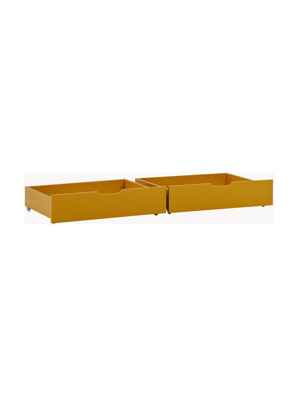 Bedlades Eco Comfort, 2 stuks, MDF, FSC-gecertificeerd, Hout, okergeel geschilderd, B 153 x D 60 cm