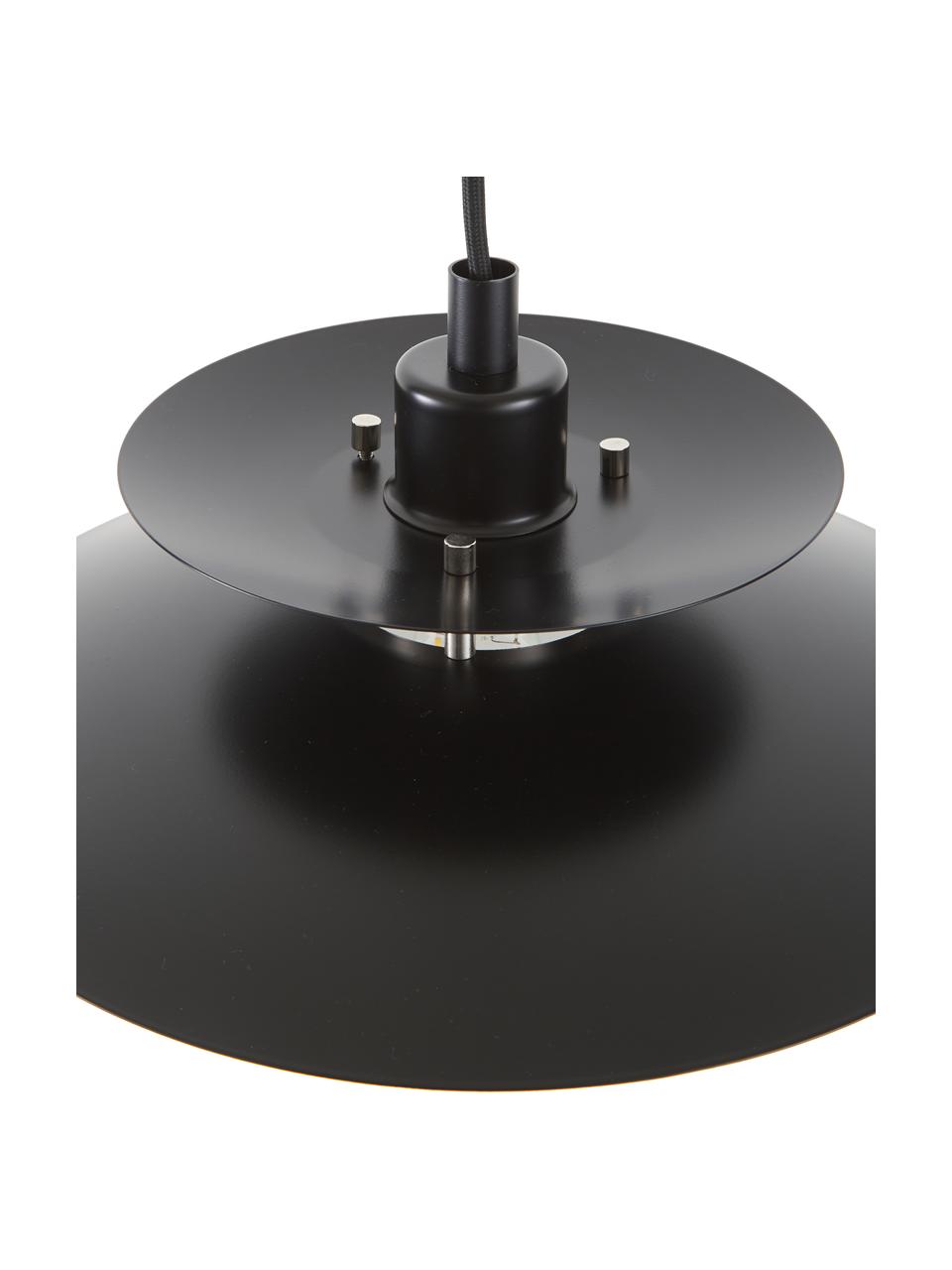 Petite suspension noire Brenda, Noir, argenté, Ø 32 x haut. 19 cm