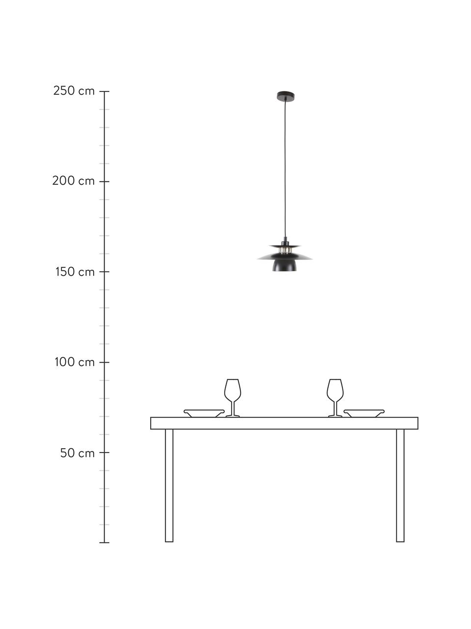Lampada a sospensione piccola Brenda, Paralume: metallo verniciato, Baldacchino: metallo verniciato, Nero, Ø 32 x Alt. 19 cm