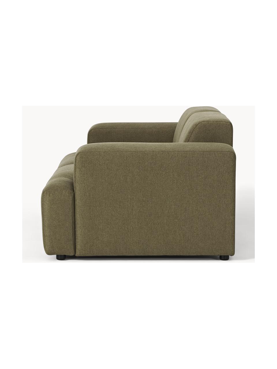 Sofa Melva (2-Sitzer), Bezug: 100 % Polyester Der strap, Gestell: Massives Kiefern- und Fic, Füße: Kunststoff Dieses Produkt, Webstoff Olivgrün, B 198 x T 101 cm