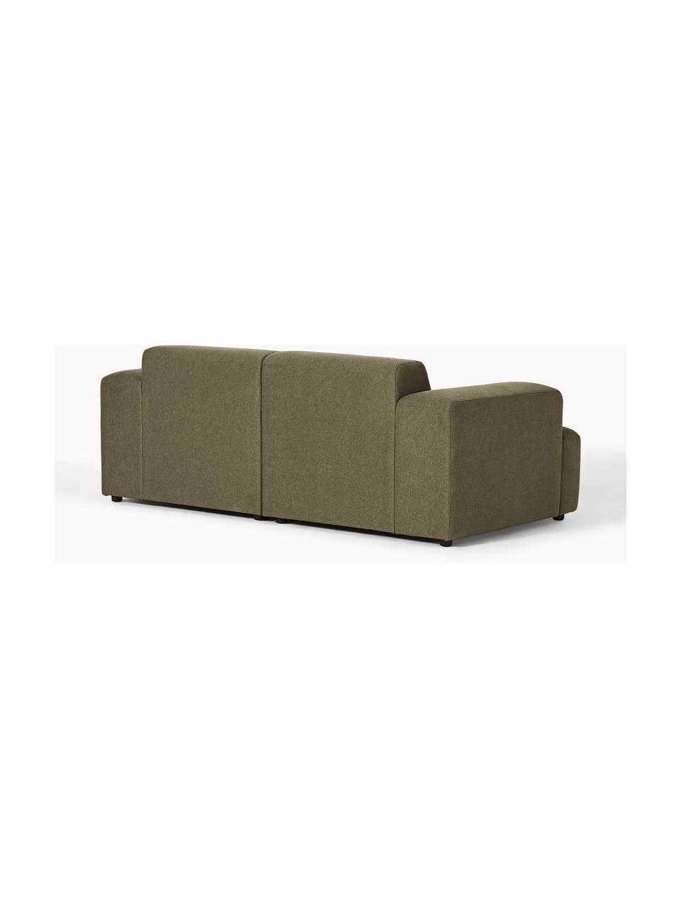 Canapé 2 places Melva, Tissu vert olive, larg. 198 x prof. 101 cm
